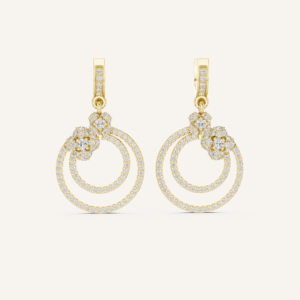 Diamond Hoop Drop Earrings